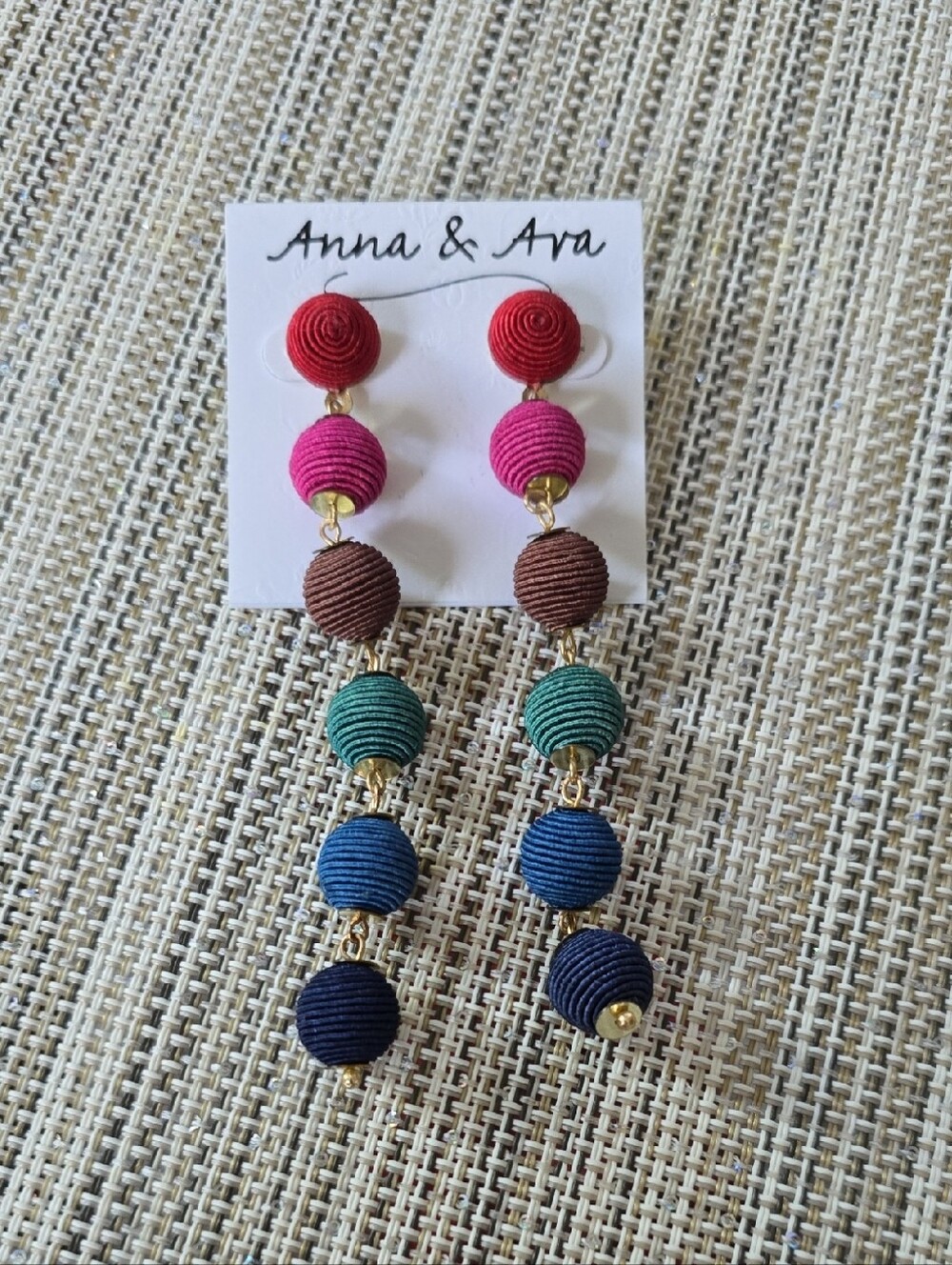 Anna & Ava Colorblock Wrapped Bead Drop Earrings